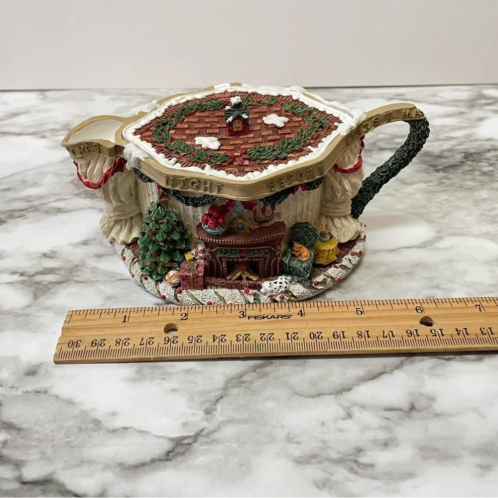 Vintage Popular Imports 1996 Twas The Night Before Christmas Teapot & Figurines